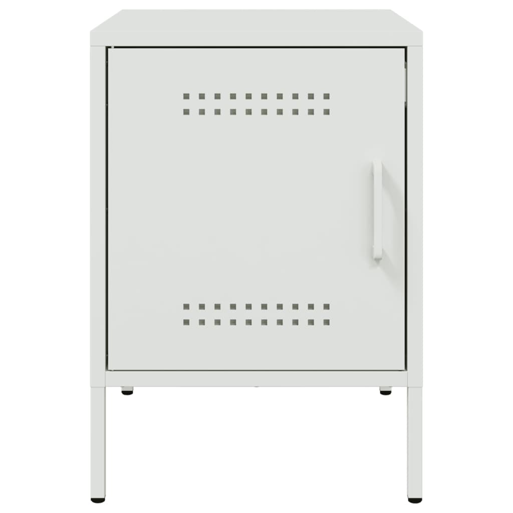 Bedside Cabinet White 36x39x50.5 cm Steel