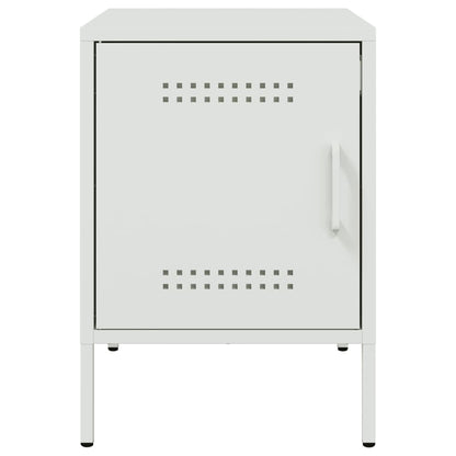 Bedside Cabinet White 36x39x50.5 cm Steel