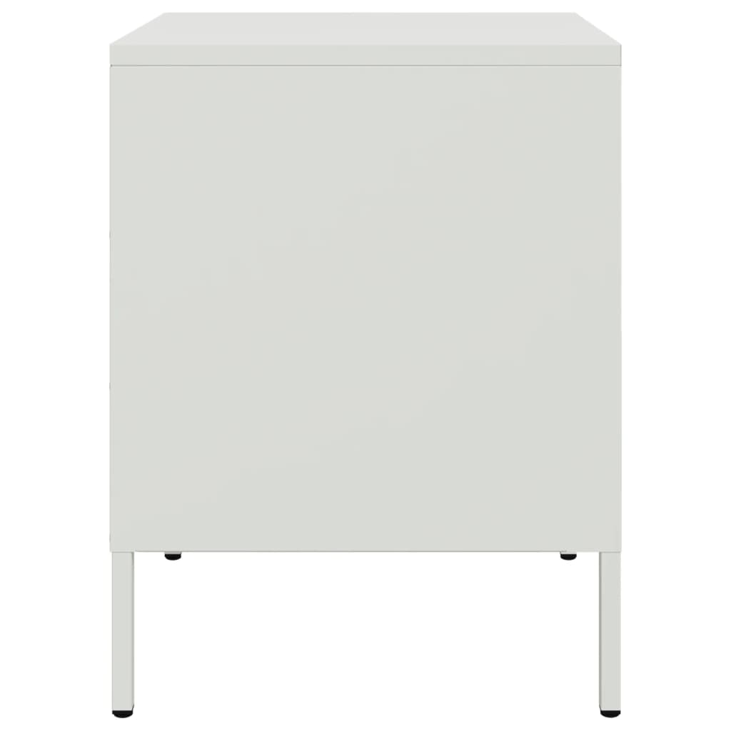 Bedside Cabinet White 36x39x50.5 cm Steel