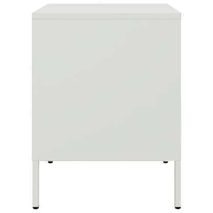 Bedside Cabinet White 36x39x50.5 cm Steel