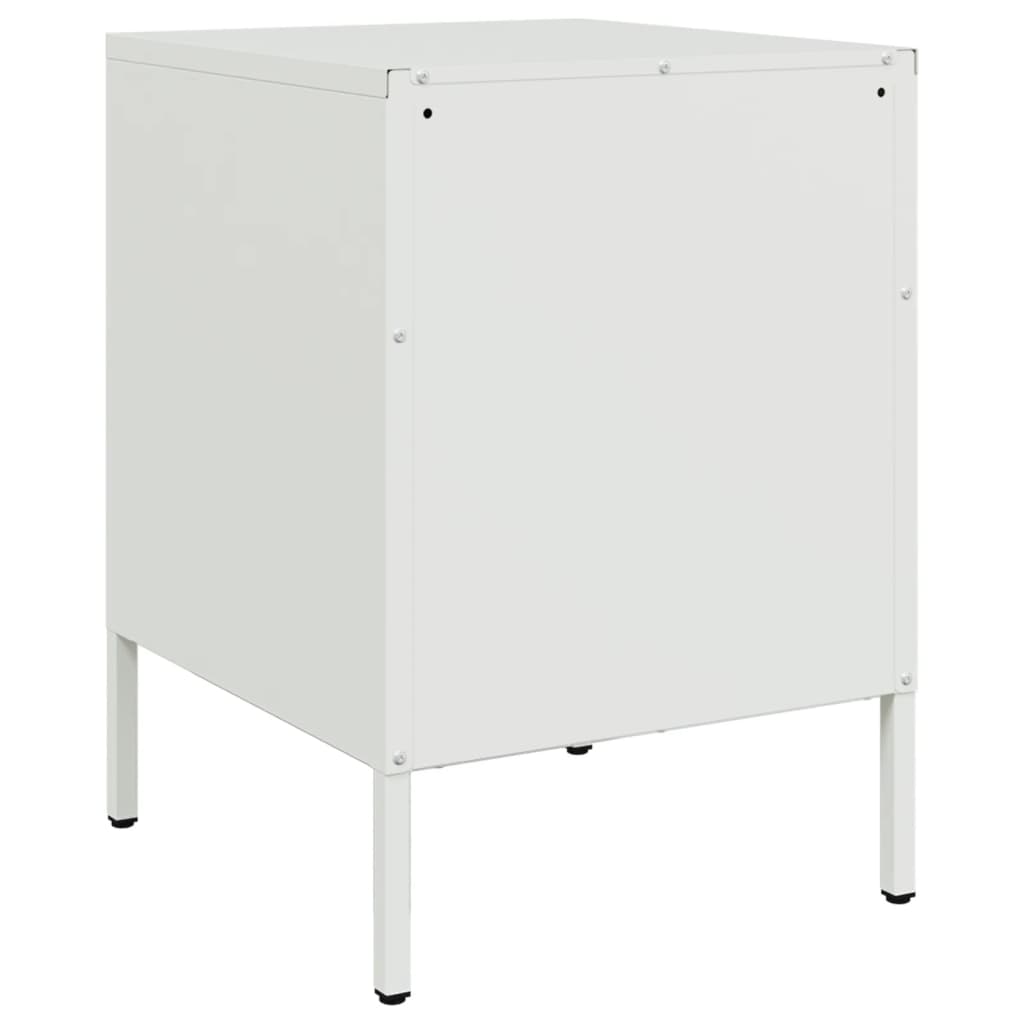 Bedside Cabinet White 36x39x50.5 cm Steel