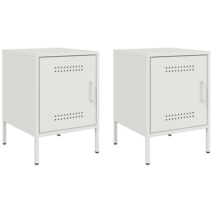 Bedside Cabinets 2 pcs White 36x39x50.5 cm Steel