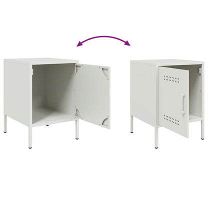 Bedside Cabinets 2 pcs White 36x39x50.5 cm Steel