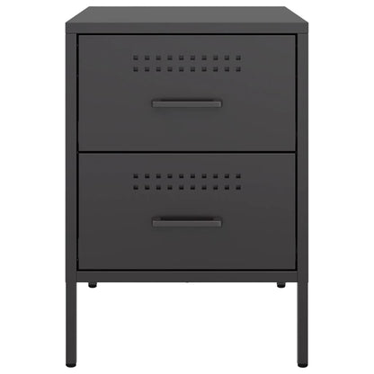 Bedside Cabinet Black 36x39x50.5 cm Steel