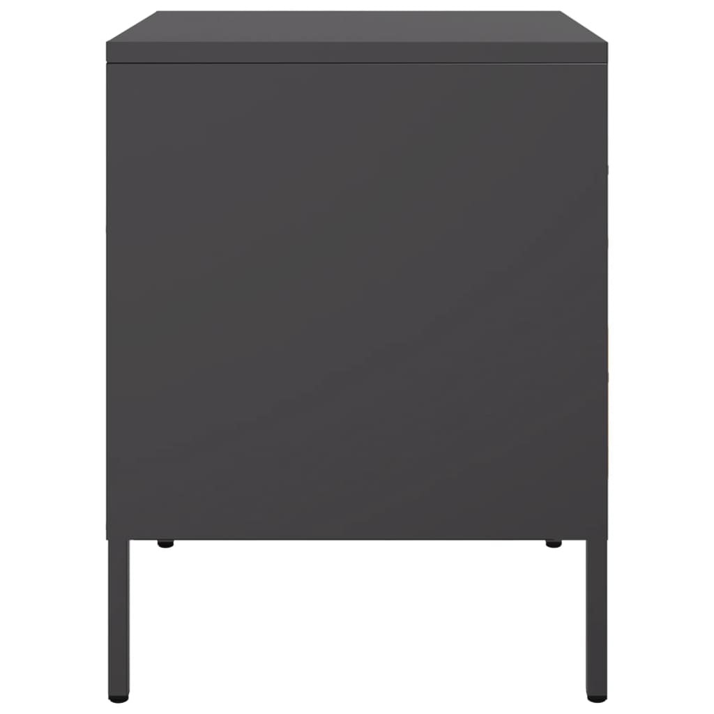 Bedside Cabinet Black 36x39x50.5 cm Steel