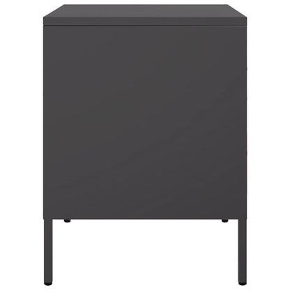 Bedside Cabinet Black 36x39x50.5 cm Steel