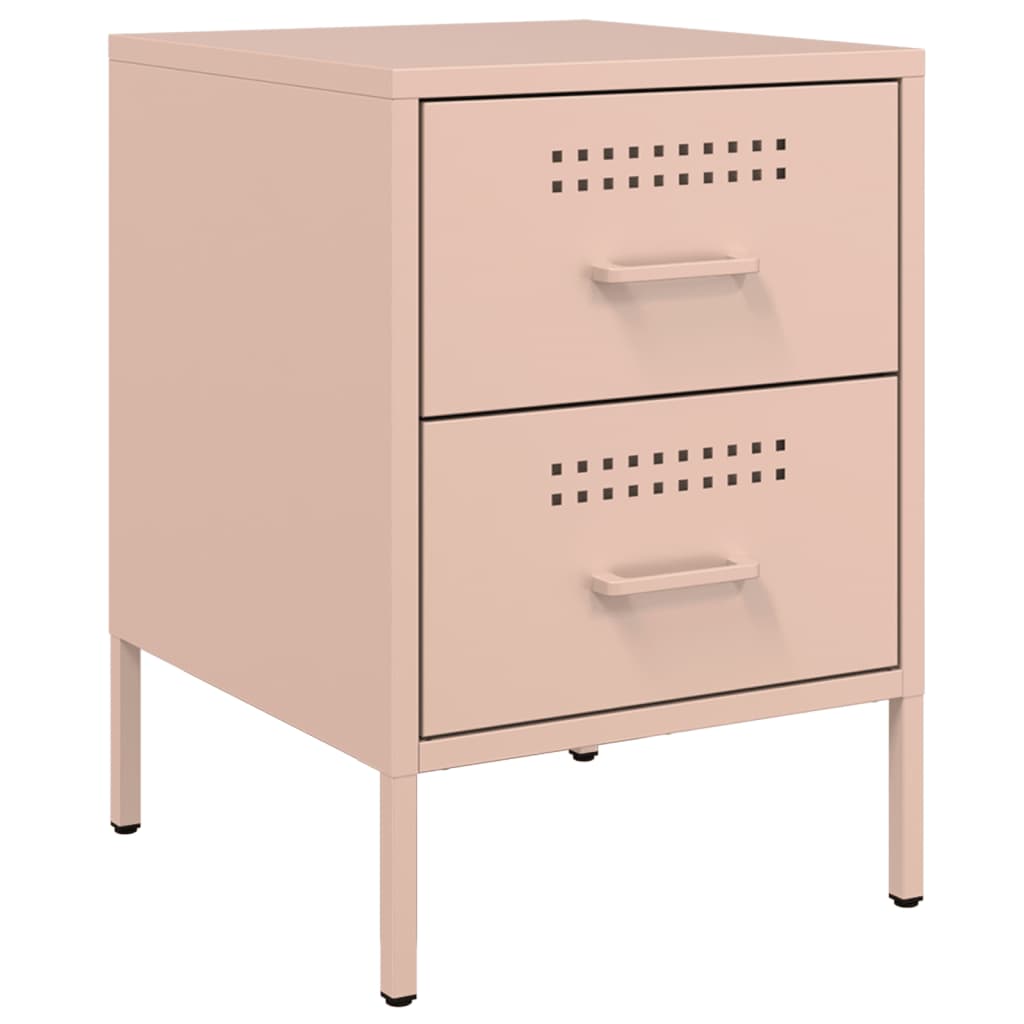 Bedside Cabinet Pink 36x39x50.5 cm Steel