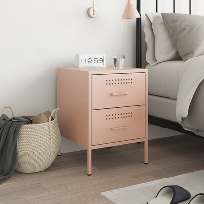 Bedside Cabinet Pink 36x39x50.5 cm Steel