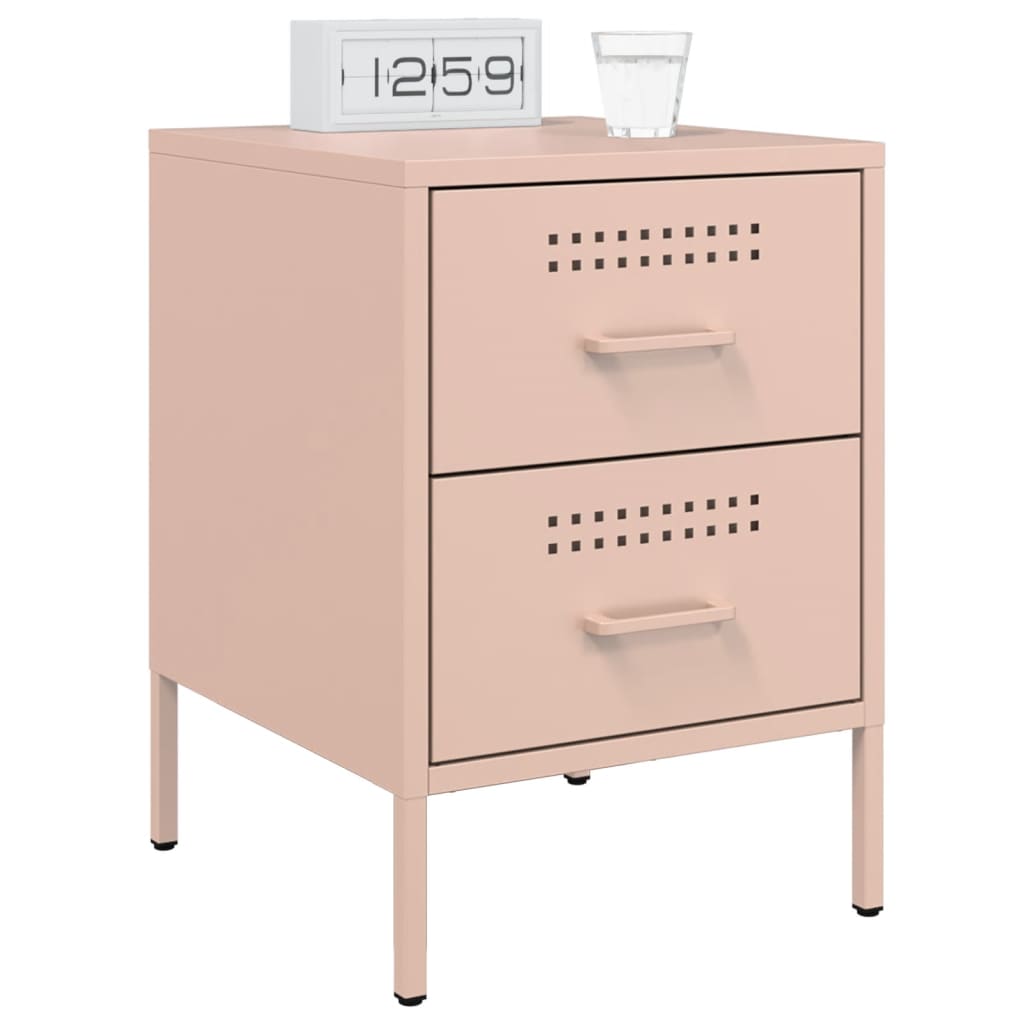 Bedside Cabinet Pink 36x39x50.5 cm Steel