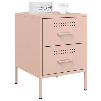 Bedside Cabinet Pink 36x39x50.5 cm Steel