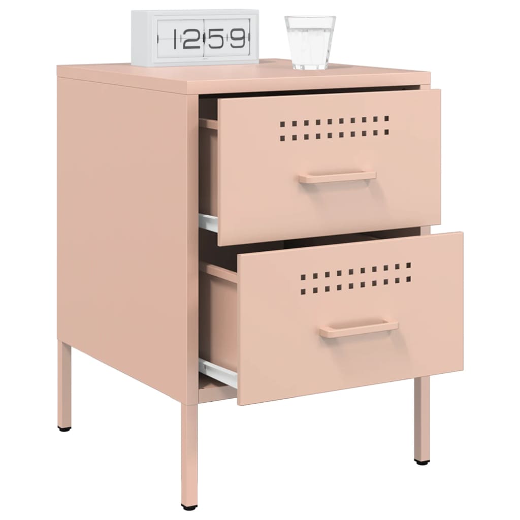 Bedside Cabinet Pink 36x39x50.5 cm Steel