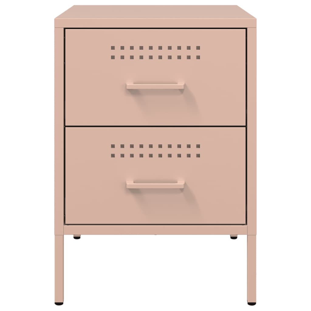 Bedside Cabinet Pink 36x39x50.5 cm Steel