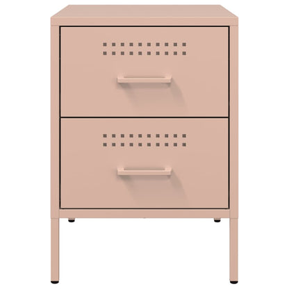 Bedside Cabinet Pink 36x39x50.5 cm Steel