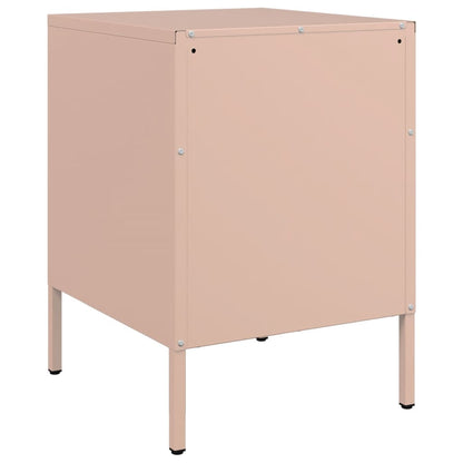 Bedside Cabinet Pink 36x39x50.5 cm Steel