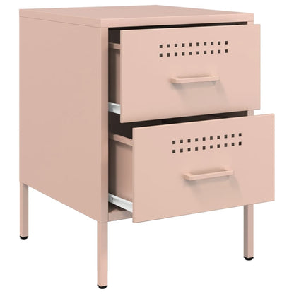 Bedside Cabinet Pink 36x39x50.5 cm Steel