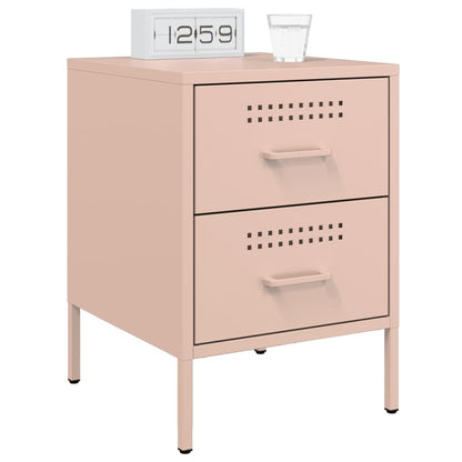 Bedside Cabinets 2 pcs Pink 36x39x50.5 cm Steel