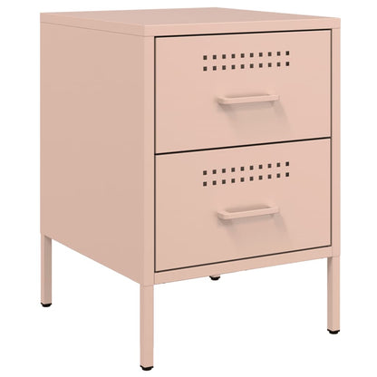 Bedside Cabinets 2 pcs Pink 36x39x50.5 cm Steel