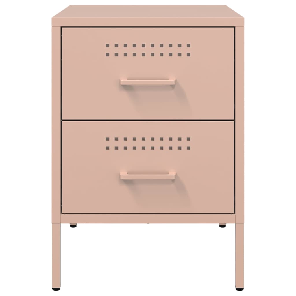 Bedside Cabinets 2 pcs Pink 36x39x50.5 cm Steel