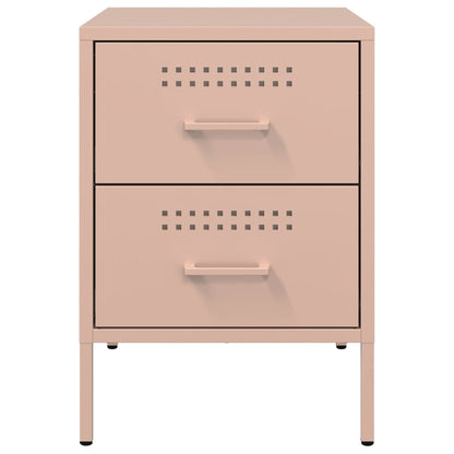 Bedside Cabinets 2 pcs Pink 36x39x50.5 cm Steel