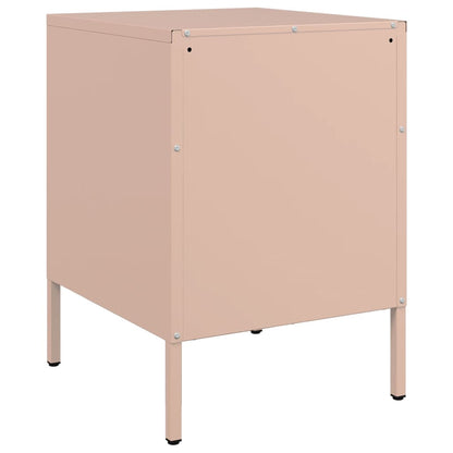 Bedside Cabinets 2 pcs Pink 36x39x50.5 cm Steel