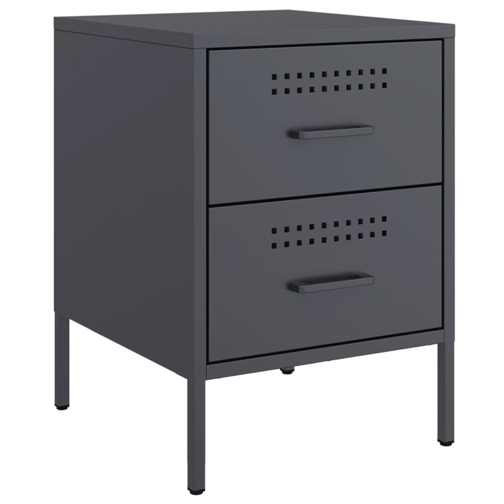 Bedside Cabinets 2 pcs Anthracite 36x39x50.5 cm Steel