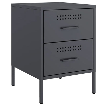 Bedside Cabinets 2 pcs Anthracite 36x39x50.5 cm Steel