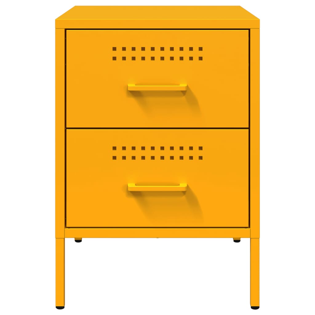 Bedside Cabinet Mustard Yellow 36x39x50.5 cm Steel