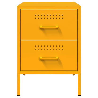 Bedside Cabinet Mustard Yellow 36x39x50.5 cm Steel