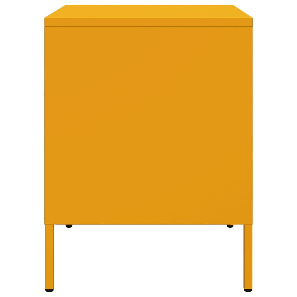 Bedside Cabinet Mustard Yellow 36x39x50.5 cm Steel