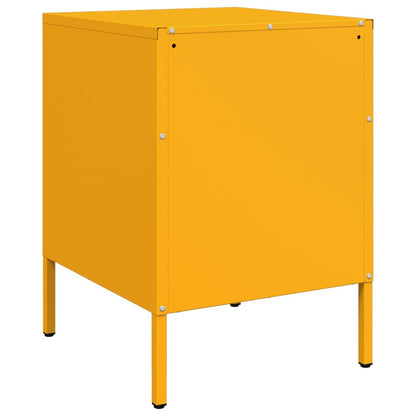 Bedside Cabinet Mustard Yellow 36x39x50.5 cm Steel