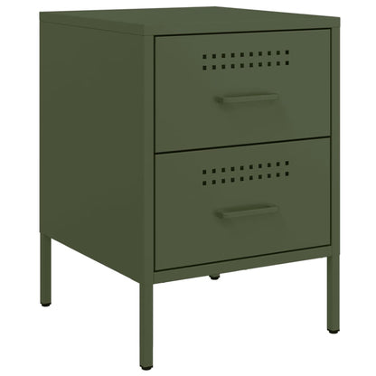 Bedside Cabinets 2 pcs Olive Green 36x39x50.5 cm Steel