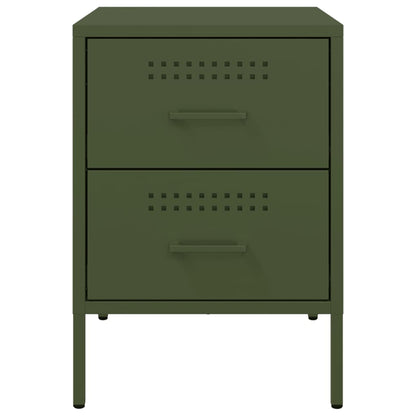 Bedside Cabinets 2 pcs Olive Green 36x39x50.5 cm Steel