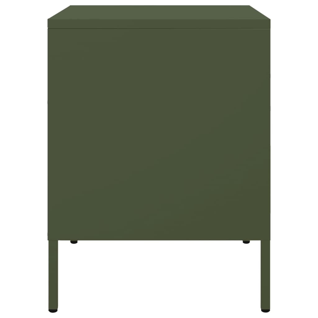 Bedside Cabinets 2 pcs Olive Green 36x39x50.5 cm Steel