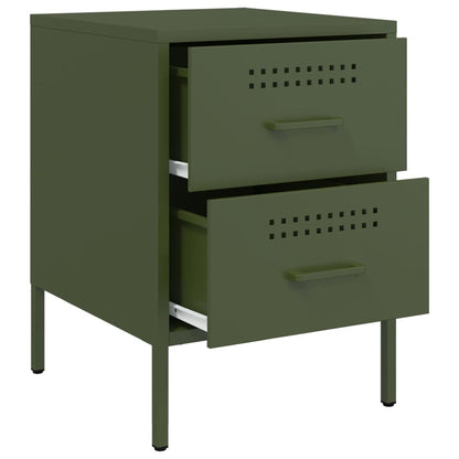 Bedside Cabinets 2 pcs Olive Green 36x39x50.5 cm Steel