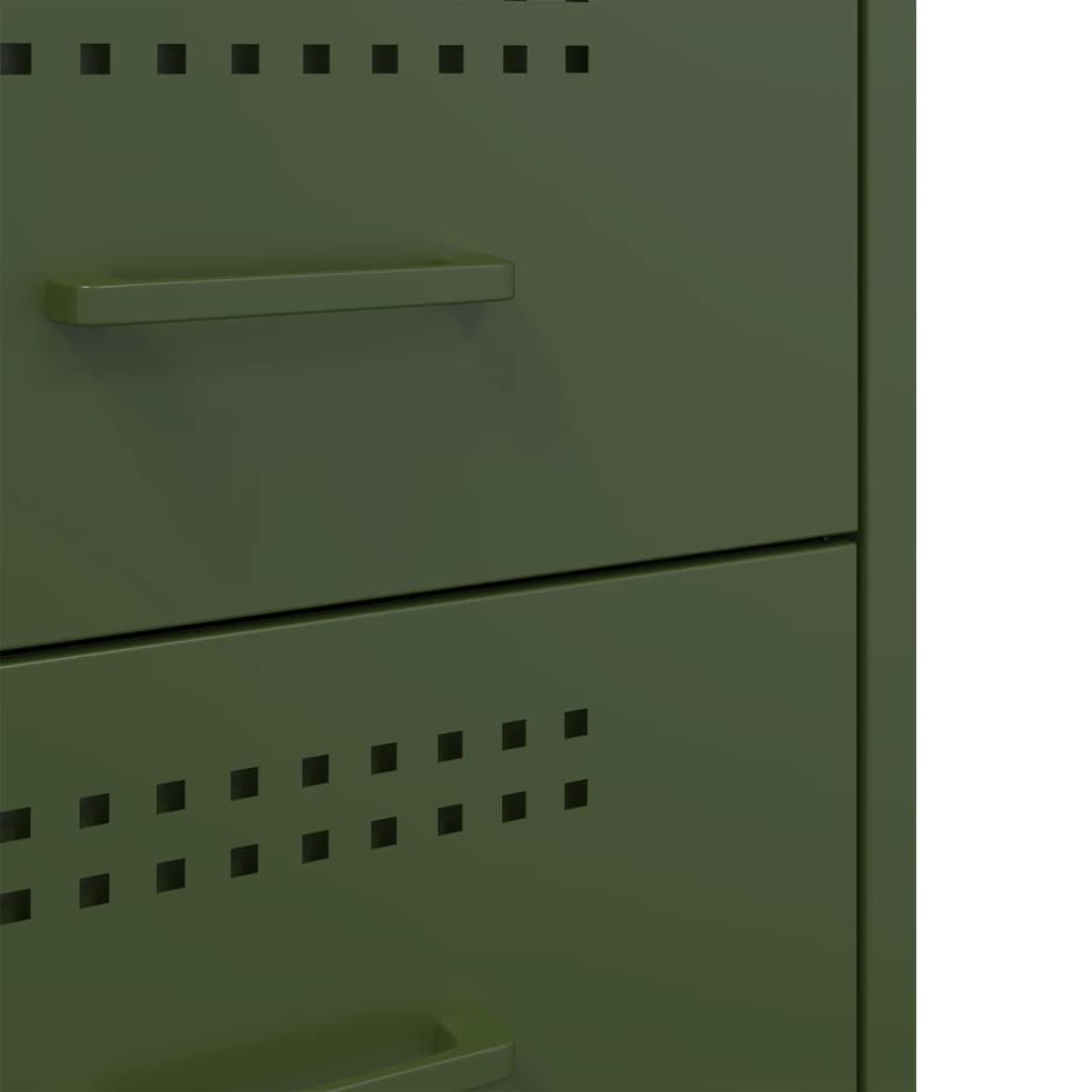 Bedside Cabinets 2 pcs Olive Green 36x39x50.5 cm Steel