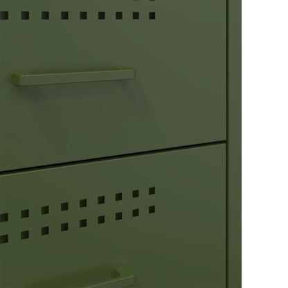 Bedside Cabinets 2 pcs Olive Green 36x39x50.5 cm Steel