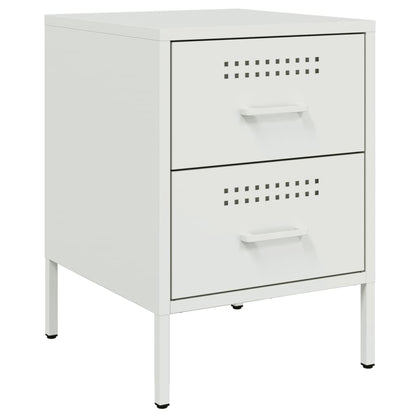 Bedside Cabinet White 36x39x50.5 cm Steel