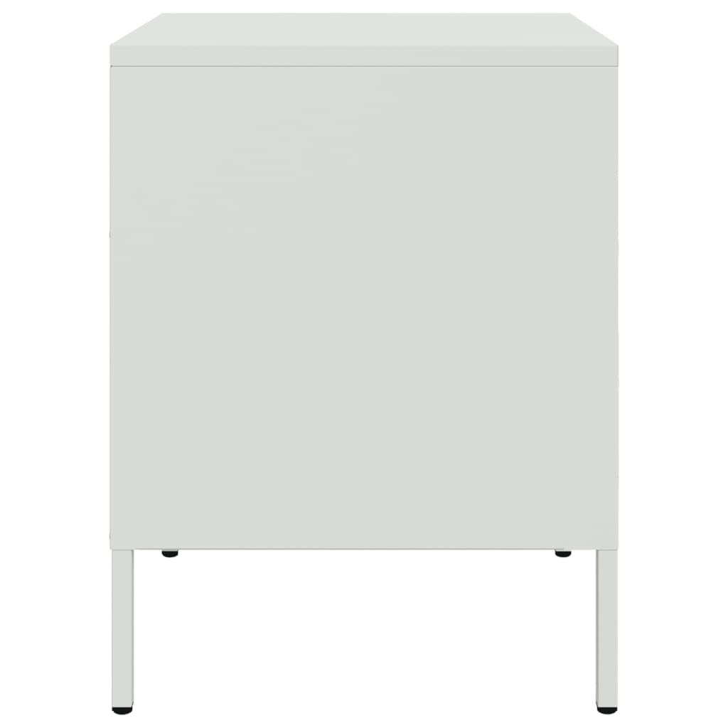 Bedside Cabinet White 36x39x50.5 cm Steel