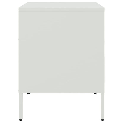 Bedside Cabinet White 36x39x50.5 cm Steel