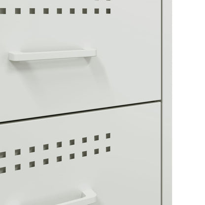 Bedside Cabinet White 36x39x50.5 cm Steel