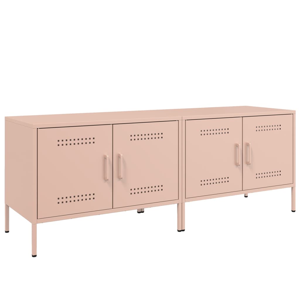 TV Cabinets 2 pcs Pink 68x39x50.5 cm Steel