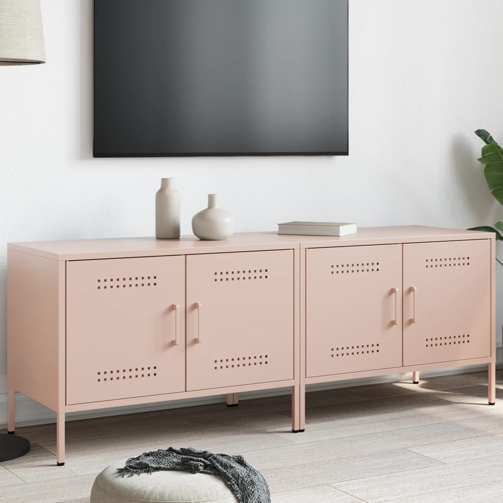 TV Cabinets 2 pcs Pink 68x39x50.5 cm Steel