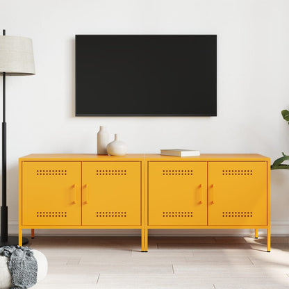 TV Cabinets 2 pcs Mustard Yellow 68x39x50.5 cm Steel