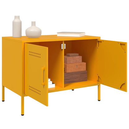 TV Cabinets 2 pcs Mustard Yellow 68x39x50.5 cm Steel