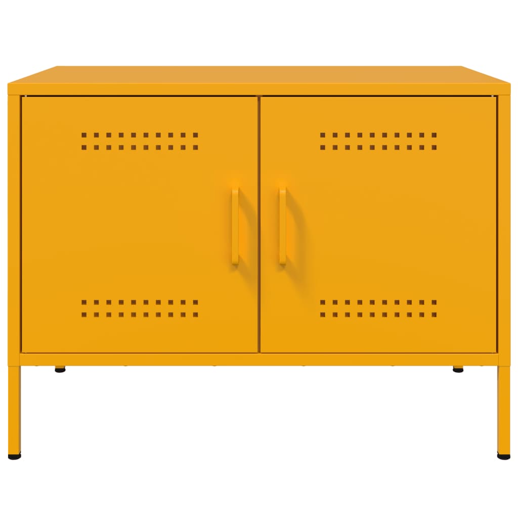 TV Cabinets 2 pcs Mustard Yellow 68x39x50.5 cm Steel