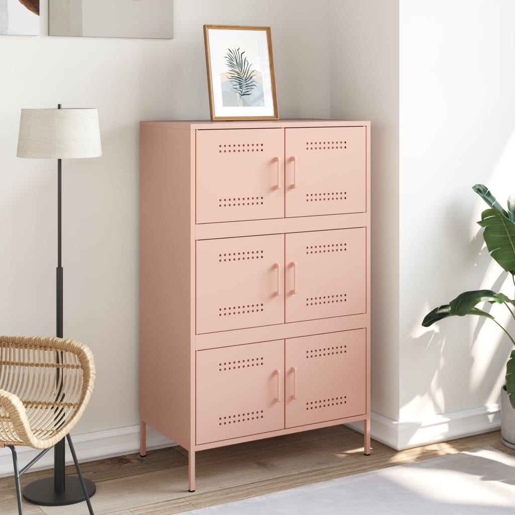 Highboard Pink 68x39x113 cm Steel