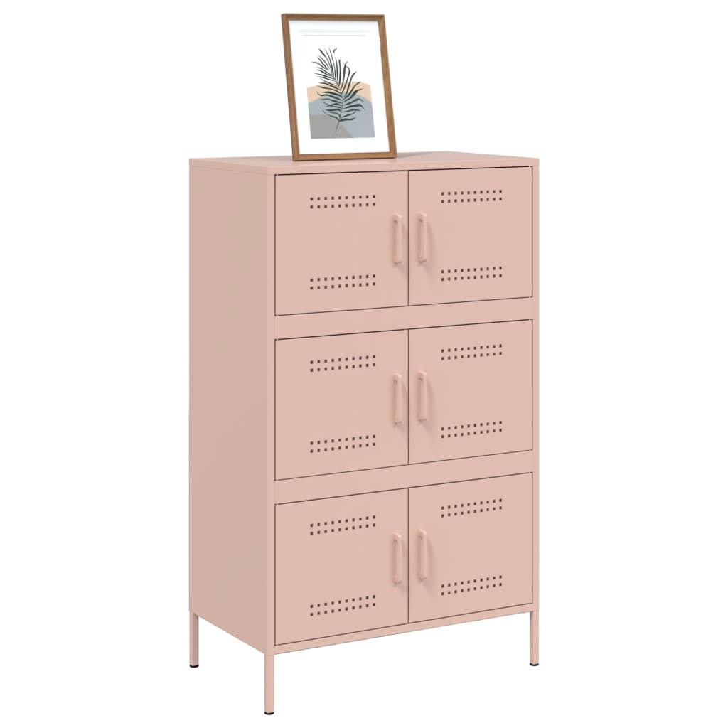 Highboard Pink 68x39x113 cm Steel