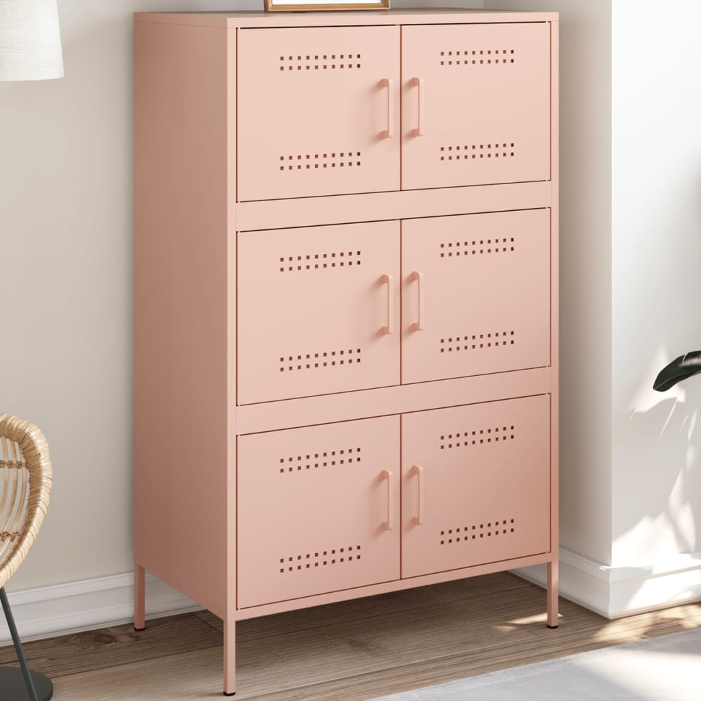 Highboard Pink 68x39x113 cm Steel