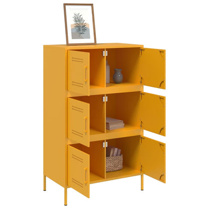 Highboard Mustard Yellow 68x39x113 cm Steel