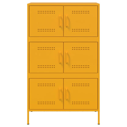 Highboard Mustard Yellow 68x39x113 cm Steel